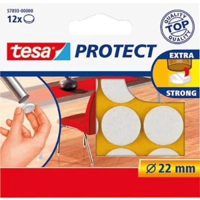 Image de Tesa 578930000001 Rondelle Feutre Anti rayure rond Diamètre 22 mm Blanc