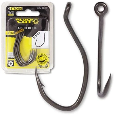 Image de Black Cat Hameçons Mega Hook DG Coating (6 pcs) Maat : Haak 6/0