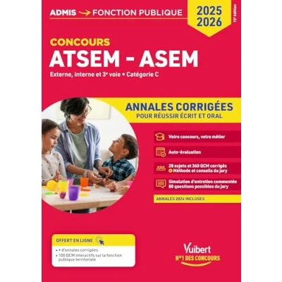 Image de Concours ATSEM et ASEM Catégorie C Annales corrigées: Agent (territorial) spécialisé des écoles maternelles 2025 2026
