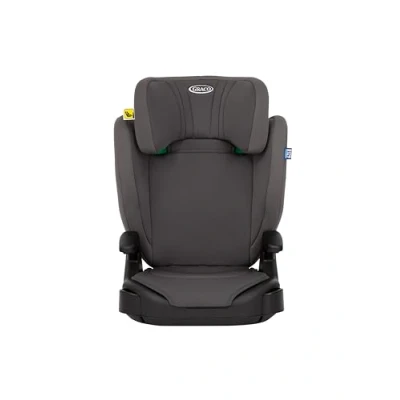 Image de Graco Junior Maxi i Size R129 rehausseur à dossier haut, env. 3,5 12 ans (100 150 cm), accoudoirs et appui tête réglables en hauteur, léger, avec porte boisson, gris, Iron