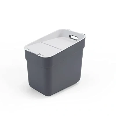 Image de CURVER Ready to Collect Poubelle de recyclage 100% recyclée gris foncé Couvercle clair 20 l