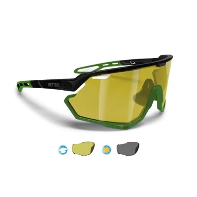 Image de Bertoni Lunettes de Cyclisme VTT Running Sport pour Hommes Femmes en TR90 Protection 100% UV Grand Verre Photochromique Polarisé mod. ALPHA