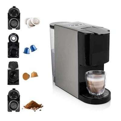 Image de Princess Machine à café multi capsules 4 en 1 Capsules, dosettes, moulu Sans BPA 800 ml 1450 W Noir et argent 249450
