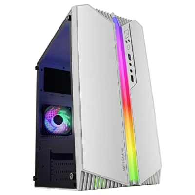 Image de Mars Gaming MC S1, Boîtier PC Micro ATX Ultra Compact, Eclairage Avant ARGB 12 Modes, Ventilateur FRGB, Fenêtre Latérale Intégrale, Supporte Refroidisseurs Liquides jusqu&#039;à 120mm, Blanc