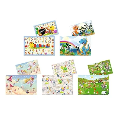 Image de Herma 19694 Lot de 10 sous mains pour enfant en carton robuste motif jungle 55 x 35 cm Antidérapant, facile à nettoyer Avec amateur bac sable imprimé recto et verso