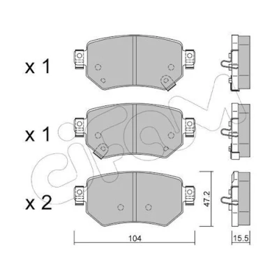 Image de CIFAM 822 1159 0 Jeu de plaquettes frein avec indicateur d&#039;usure MAZDA: 6 Berline, Break