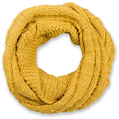Image de styleBREAKER écharpe loop tricotée à carreaux, mailles fines unies, d&#039;hiver, unisexe 01018154, couleur:Curry