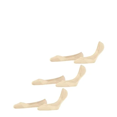Image de FALKE Invisible Step Medium Cut 3 Pack W IN coton unies lot de paires, Chaussettes invisibles Femme, Beige (Cream 4011) nouveau écologique, 39 40