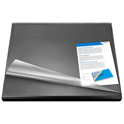 Image de Flexoplan DS Chemin de table avec film transparent et protection des bords Noir 65 x 52 cm