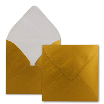 Image de Enveloppes carré//15,5 x 15,5 cm//naßklebung, or métallique, stable 110 g/m²//Quantité de réduction.