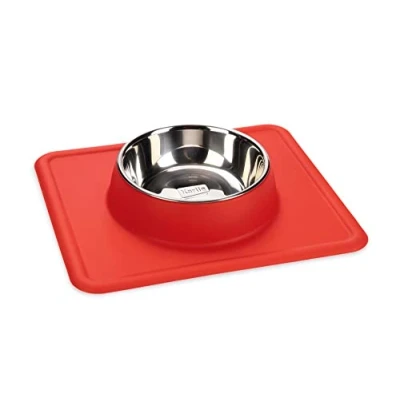 Image de Karlie Silicone INOX Dex Bowl (350 ML), Couleur Rouge