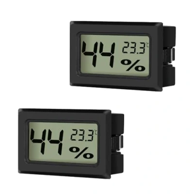 Image de EEEKit Lot de 2 Thermomètres Hygromètres Numériques LCD, Mini Indicateur Température et Humidité pour Serre, Noir