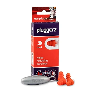 Image de Bouchons d&#039;oreilles Pluggerz Road 2 paires (S/M M/L) Doux et confortables Filtrés 23 dB Vent/Bruit Conduite de moto cabriolet