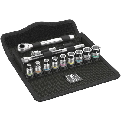 Image de Wera 05003756001 8100 SA 12 HF Jeu cliquet Zyklop Métal avec levier d‘inversion, à carré 1/4&quot;, métrique, 13 pièces