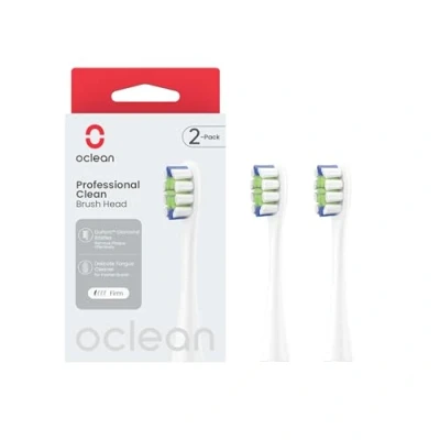 Image de Oclean Brossettes de recharge professional W02, Têtes brosse rechange, adaptées à toutes les brosses électriques Ocean pour adultes, poils DuPont, Tête en forme W, 2 pcs, Blanc