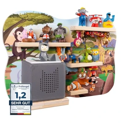 Image de bunnyboo toniebox Étagère Pour et figurines Espace suffisant jusqu&#039;à 32 auditives Tonie Regal Safari Qualité certifiée garçon fille