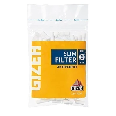 Image de Gizeh Slim Filtre à Charbon Actif 6 mm 10 x 120 (1200)