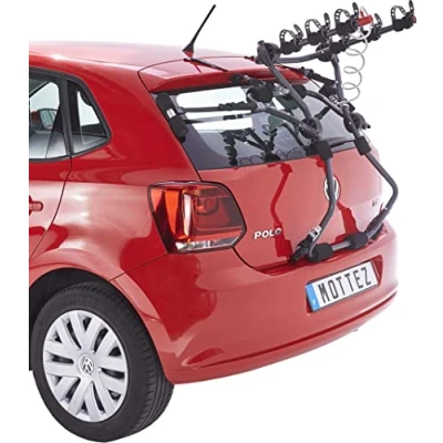 Image de Mottez A016P3 Porte Vélos sur Hayon à Fixation Barres de Toit Ou Barre Railing 3 avec Antivol, Noir