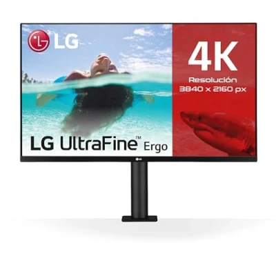 Image de LG Electronics ERGO UltraFine 32UN880P B Ecran PC 4K 32&#039; dalle IPS résolution 3840x2160, 5ms 60Hz, HDR 10, DCI P3 95%, pied ergonomique réglable, USB C (60W), haut parleurs