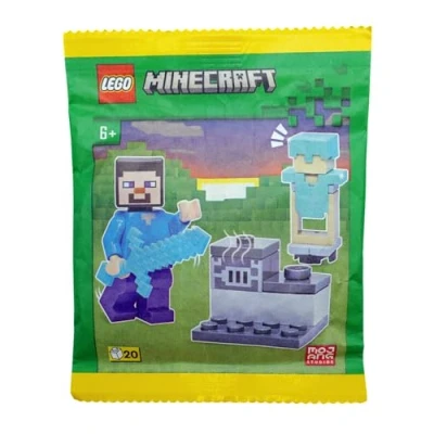 Image de LEGO Minecraft : Steve Mini figurine avec four et armure de diamant