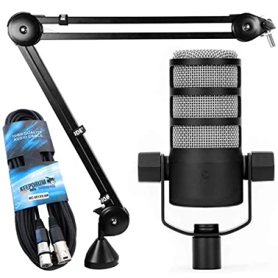 Image de Microphone podcast Rode Podmic + trépied de table PSA1 câble XLR Keepdrum