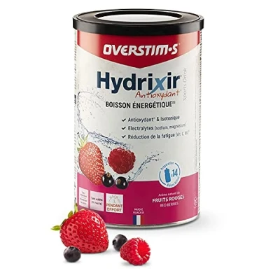 Image de OVERSTIM.s Hydrixir Antioxydant (600g) Boisson énergétique isotonique pour le sport Electrolytes (sodium,magnésium) Vitamines (B1,B6,C,E) Réduction de la fatigue Saveur Fruits rouges