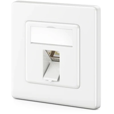Image de deleyCON 1x Set Keystone + Boîtier de Réseau CAT8 2000 MHz 40 Gbit/s Encastrable &amp; Module avec Prise RJ45 Blindage STP Métallique Données