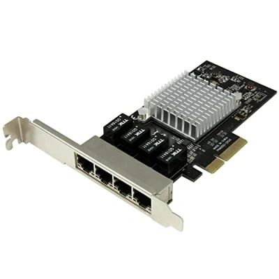 Image de StarTech.com Carte réseau PCI Express à 4 ports Gigabit Ethernet avec chipset Intel I350 AM4 Adaptateur NIC PCIe GbE (ST4000SPEXI)
