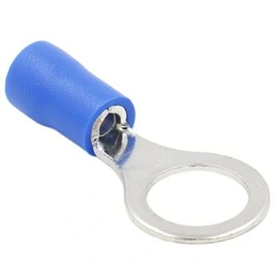 Image de Heschen Anneau Terminal Connecteurs à sertir Vinyle isolé Fil électrique Connecteur RV2 8 Stud Taille 5/16 &quot;pour 1.5 2.5mm² (16 14 AWG) Bleu 100Pack