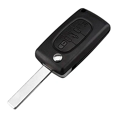 Image de OcioDual Coque Clé Plip CE0536 à 3 Boutons Coffre avec Lame HU83, Télécommande Compatible Peugeot 206 207 306 307 308 407 607 806, Citroen C2 C3 C4 C5 C6, Key Case