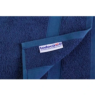 Image de Todocama Lot de 2 Serviettes 100% Coton 550 g/m² Extra Douces 5503, très absorbantes et à séchage Rapide (Bleu Marine, 100 x 150 cm)