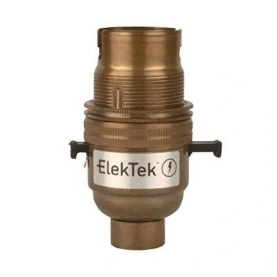 Image de Elektek Douille électrique B22 avec bague pour abat jour et base à visser