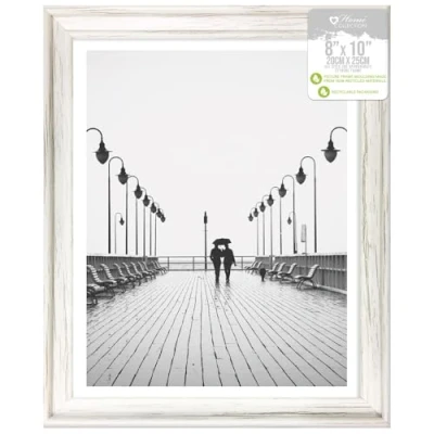 Image de Design Group Cadre photo en bois vieilli style shabby chic Blanc 20,3 x 25,4 cm