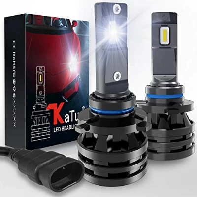 Image de KATUR 9006 HB4 LED Ampoules de Phare Mini Design amélioré puces 12000 lumens Kit Conversion étanche Tout en Un à 55W 6500K Blanc xénon 2 Ans Garantie