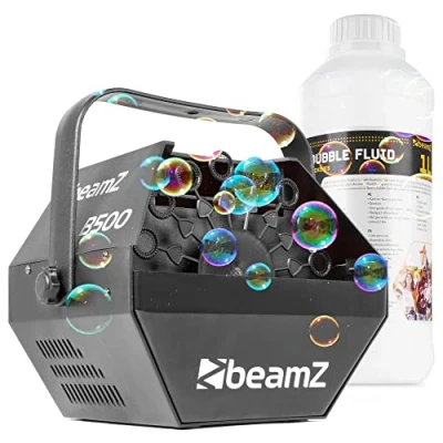 Image de Beamz B500 Machine à Bulles Enfant/Mariage avec 1L de Liquide, Ventilateur Puissant, Taille Moyenne, Etrier Fixation, Faible Consommation, Idéal en Intérieur comme Extérieur