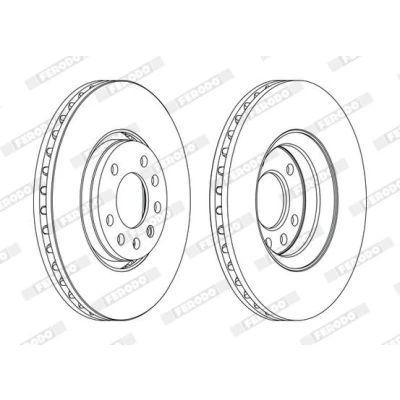 Image de FERODO PREMIER DDF1215C Disque de frein 302 28 5 ventilé revêtu sans vis/boulons SAAB: 9 3 Berline, Break, Cabriolet, OPEL: Vectra C CC
