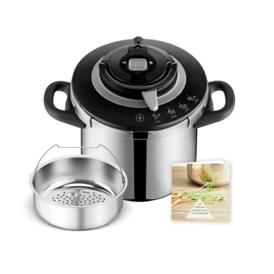 Image de SEB Clipso+ CHEF 10L Cocotte minute, 7 10 convives, Induction, 4programmes cuisson, Ouverture et fermeture du couvercle d&#039;une seule main, P4551500