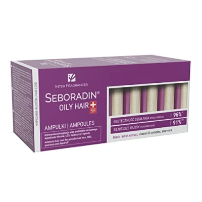 Image de SEBORADIN Ampoules huileuses, régénération des cheveux gras tombants, hydratation et diminution de la chute cheveux, effet antiseptique protection, (14 x 5,5 ml)