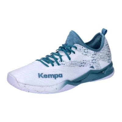 Image de Kempa Mixte Wing Lite 2.0 Chaussures de Handball, Blanc/Bleu, 39.5 EU