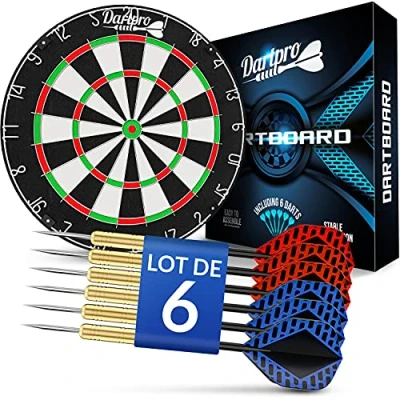 Image de DartPro Jeu de fléchettes en sisal autorégénérant avec Fils Extra Fins Professionnel