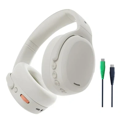 Image de Skullcandy Crusher ANC 2 Casque Supra Auriculaire à Suppression de Bruit sans Fil avec Basses Sensorielles, Extra Charging Cable, Autonomie 50 h, Skull iQ, Compatible Alexa, Bluetooth, Bone