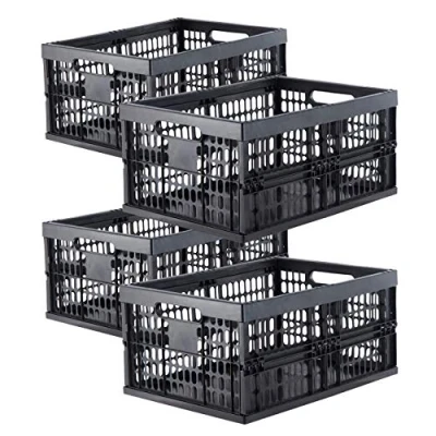 Image de Grizzly Lot de 4 Caisse Rangement Pliante Boîte pliable Empilables 32 L