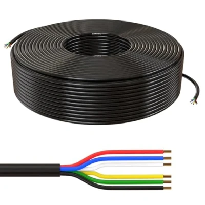 Image de Lumonic 6x 0,34mm² RGBW CCT LED câble de commande noir 100m I gainé 6 fils flexible blindé, rallonge LiYY, électrique