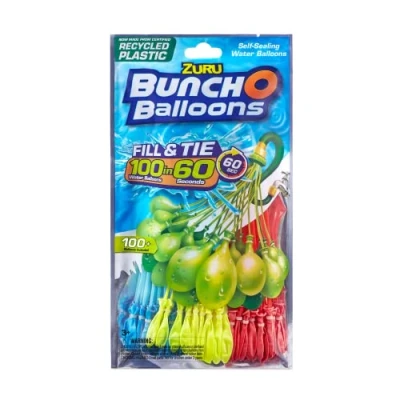 Image de Zuru Bunch O Balloons (la couleur peut varier, 3 Bouquets, 100 Ballons d&#039;Eau à Remplissage Rapide, Auto attachants), 1 Pack