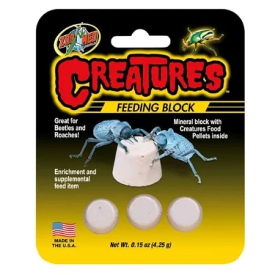 Image de Zoo Med Creatures Feeding Block With Food Pellets For Beetles and Roaches 3 pack