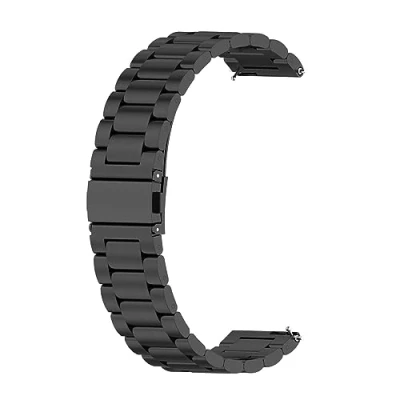 Image de Métal Bracelet Compatible avec Amazfit Bip 3/Bip 3 Pro Bracelet, Bande de Montre Rechange en Acier Inoxydable pour U/U Pro/Bip/Bip Lite/Bip S/Bip S Pro, Noir
