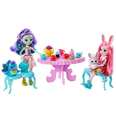 Image de Enchantimals Coffret le goûter enchanté, mini poupées Patter Paon et Bree Lapin leurs figurines animales, accessoires inclus, jouet enfant, GLD41