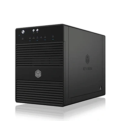 Image de ICY BOX Boîtier externe USB C à 4 compartiments pour SSD et disques durs de 2,5 pouces &amp; 3,5 pouces, 3.1 Gen 2 (10 Gbit/s), JBOD, Ventilateur, SATA III, Aluminium, IB 3740 C31