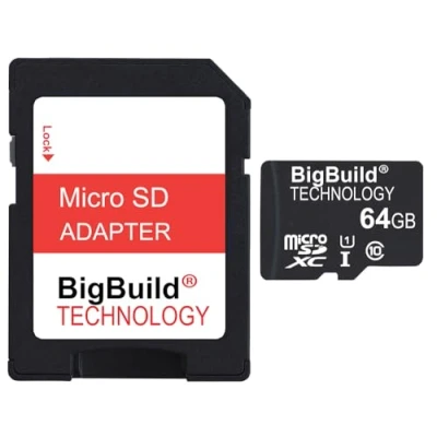 Image de eMemoryCards 64Go Ultra Rapide Class 10 80Mo/s MicroSD SDXC Carte mémoire pour Samsung Galaxy Tab A SM T280 Tablet Adaptateur SD inclus