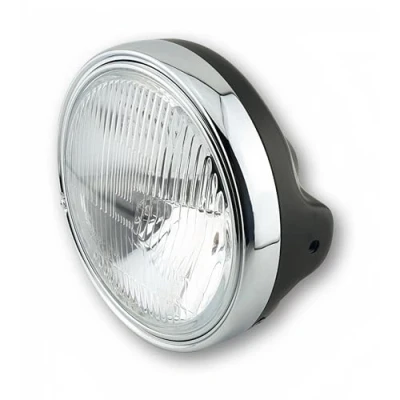 Image de SHIN YO Phare LTD, insert H4 de 7 pouces avec verre en relief, noir brillant (Black)